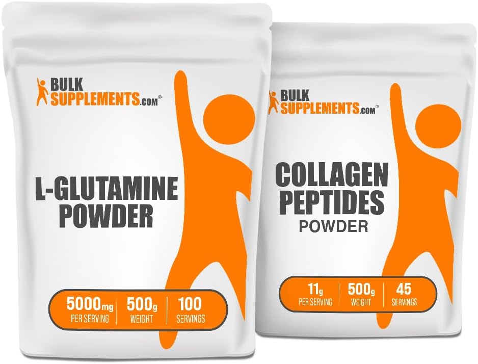 Compléments en vrac L-Glutamine 500g + Collagène Peptides 500g