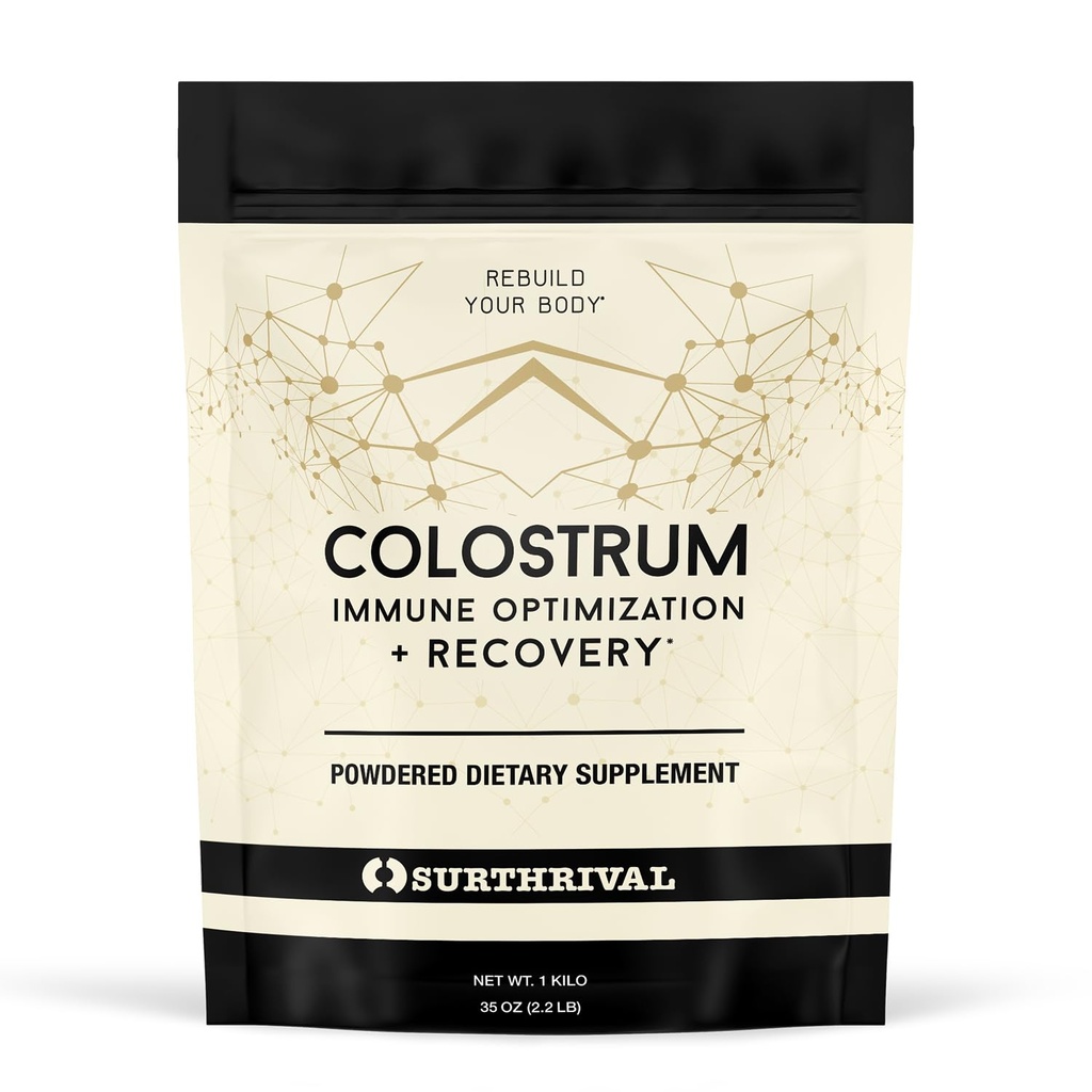Surthrival: Colostrum Powder (1 Kilo, 2.2lbs), Immune Optimization & Recovery, Powdered Dietary Supplement, Gut Health, Immune Support, Keto Friendly