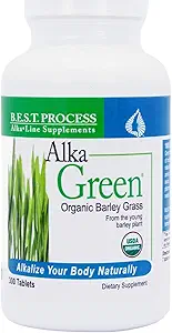 Alka•Comprimés verts Meilleur procédé Alkaline — supplément d'orge biologique sensible aux nutriments — Source naturelle d'enzymes et d'acides aminés