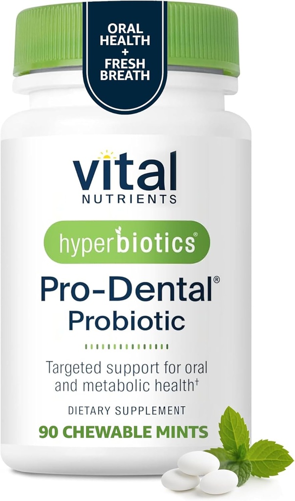 Hyperbiotiques Nutriments vitaux Pro probiotiques dentaires de type clinique BLIS K12 et M18. Probiotiques oraux pour mauvais traitement respiratoire pour les adultes.