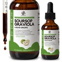 iMATCHME Soursop Graviola goutte liquide pour le soutien cellulaire et la régénération, système immunitaire et Gut soutien de la santé, amers purs soursop liquide, haute absorption, sans sucre / gluten, saveur naturelle, 2 Fl Oz