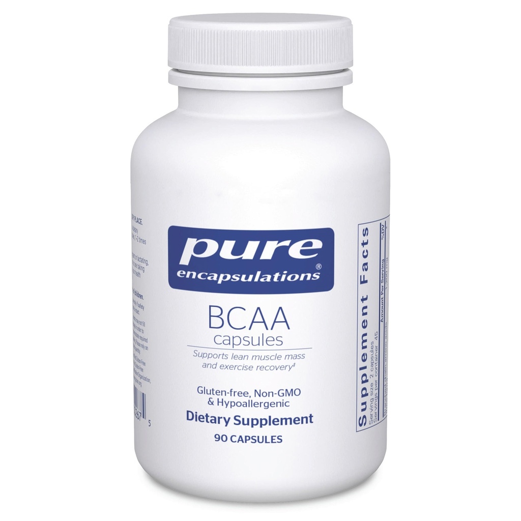 Encapsulations pures Capsules BCAA: Supplément hypoallergénique pour soutenir la fonction musculaire pendant l'exercice*