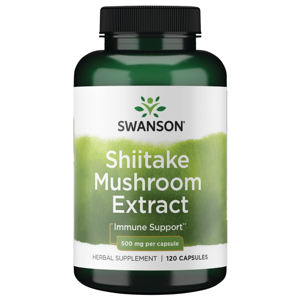 Swanson Shiitake Mushroom Extract (4:1) 500 Milligrammes 120 Capsules
