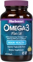 Bluebonnet Nutrition Omega-3 Cerveau formule naturelle prise sauvage Triglycéride Forme DHA 860 mg EPA 120 mg - Supplément de soutien à la santé cognitive et au mieux-être hautement concentré - Sans gluten - 60 softgels