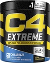 C4 Extreme Pre Workout Powder Icy Blue Razz.com Supplément d'énergie pour hommes et femmes 200mg Caféine + Beta Alanine + Créatine.com 60 portions