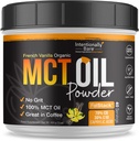 Intentionnellement Bare MCT Poudre d'huile Vanille MCT Cafe Creamer - C8 MCT Poudre d'huile pour l'énergie et le métabolisme - No Grit Keto Energy Blend Excellent dans le cuisson, Shakes & Creamer pour le café - 40 Ser