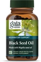Huile de graines noires de Gaia Herbs - Capsules pressées à froid pour le soutien pulmonaire, respiratoire et antioxydant - avec huile de graines de nigella biologique - supplément à base de plantes - 60 capsules de phytocapsules liquides véganes (30 jours)