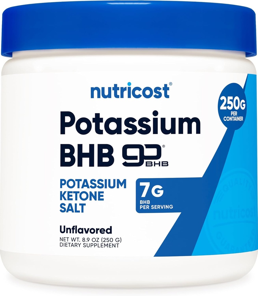 Sels potassiques de potassium, supplément cétonique exogène, 6,4 g de bêta-hydroxybutyrate par portion, 250 grammes