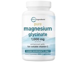 Glycinate de magnésium pur 1000mg, 300 Capsules 100% Chélaté pour Absorption max.