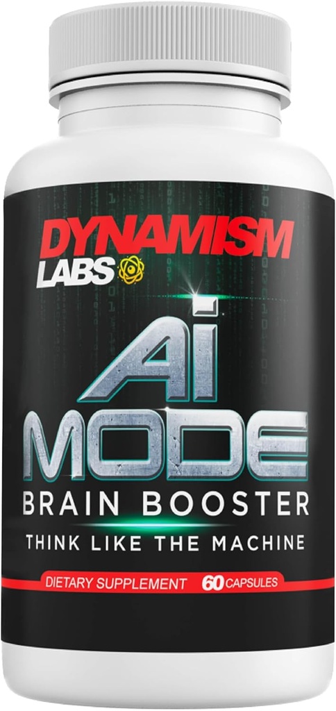 Dynamism Labs AI Brain Booster Nootropic Supplement | Improve Memory, Focus, Clarity & Concentration | Reduce Fatigue | Ginkgo Biloba, Phosphatidylcholine, DMAE | Made in USA (60 Capsules)