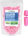 XPRS Nutra Taille 000 Capsules vides - 100 Compte Grandes Capsules de gélatine vide - Pills pour supplément de bricolage Capsule de remplissage - Gel de couleur rechargeable Pills (Pink)