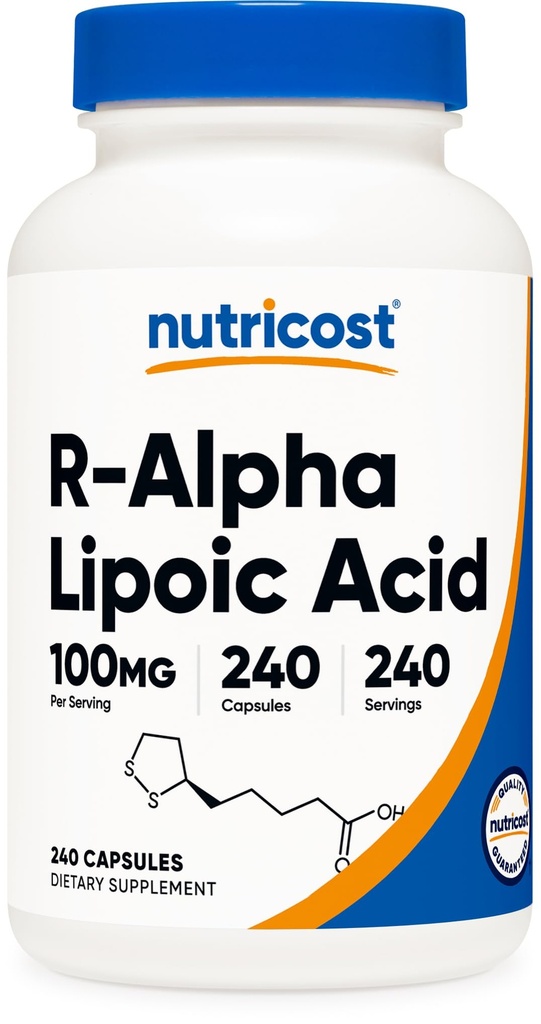 Nutricost Acide lipoïque R-Alpha 100mg, 240 Capsules - Végétaux, végétaliens, non OGM, sans gluten