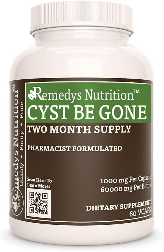 Remedy's nutrition Cyst Be Gone | 1,000 mg, 60 Vegan Capsules Herbal Dietary Supplement | Two Month Supply
