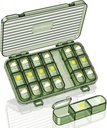 Organisateur hebdomadaire de pilules, 3 fois par jour, grand voyage Boîte à pilules de 7 jours avec contenant séparé, quotidien portable humide-proof cas de pilule pour médicaments, vitamines, huile de poisson et suppléments