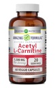 Formules étonnantes Supplément alimentaire d'acétyl L-Carnitine Hcl Veggie - 500 Mg, Capsules Veggie (non OGM, sans gluten) par bouteille - favorise la production d'énergie et la fonction cognitive (60 Nombre)