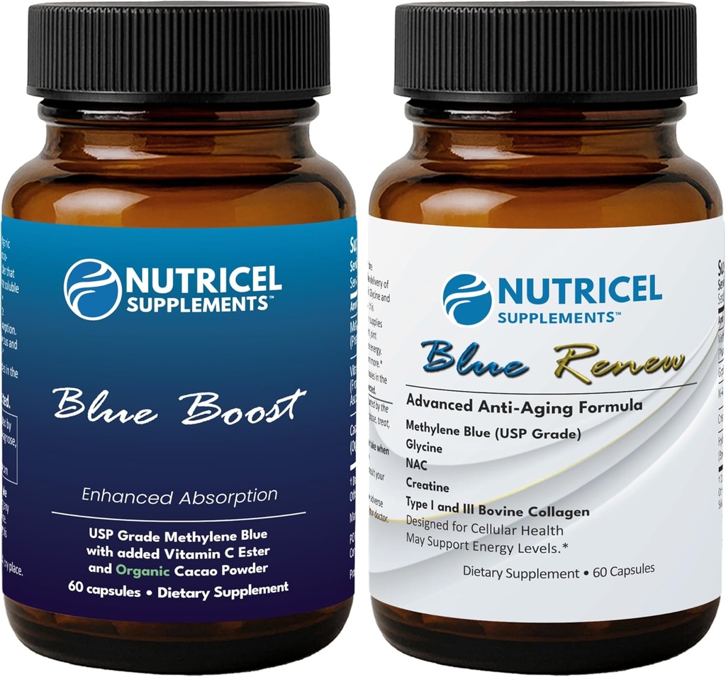 Capsules Bleues Nutricel Méthylène - Boost et Renew (2 produits)