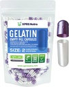 XPRS Nutra Taille 2 Capsules vides - 100 Compte Capsules de gélatine vides - Pills Bricolage Capsule Remplissage - Pure Pilule Pilule Gel Caps pour Do-It-Youlf Suppléments (Pearl Purple/White)