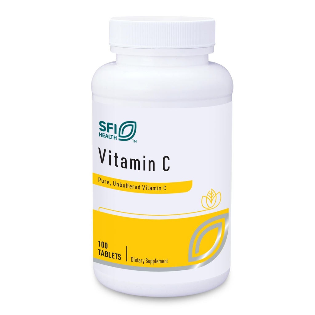 Klaire Labs SFI Santé Vitamine C - 1000 Milligrammes Acide L-Ascorbique dans les comprimés enduits à protéger de l'oxydation (100 comprimés)