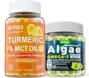 Sans sucre Curcumine curcuma 1000mg Supplément Gommies avec Oméga végétalien 3 Gommies remplis 1000mg