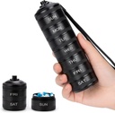 Pill Organizer Weekly Metal Travel Pill Box Waterproof - Conteneur de pilules en alliage d'aluminium de 7 jours, étui de pilule quotidienne portable pour vitamine, médecine, supplément, huile de poisson