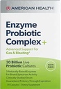 AMERICAN HEALTH Enzyme Probiotic Complex Plus, 20 Billion Microorganisms - Clinically Studied Strain - Advanced Support for Gas & Bloating* - Non-GMO - 30 Capsules, 30 Total Servings
