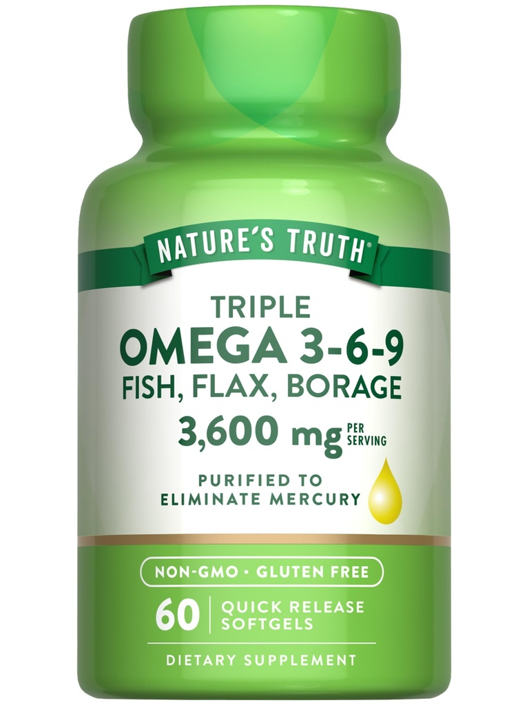 Nature's Truth Triple Omega 3-6-9 Softgels.