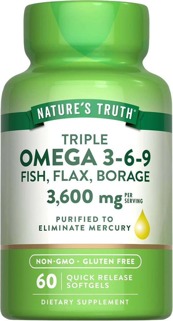 Nature's Truth Triple Omega 3-6-9 Softgels.