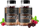 Gummies de Champignons 10 Suppléments de Champignons 2 packs Turkey Tail, Chaga, Reishi, Cordyceps & Lions Mane Extraits de Champignons Organiques, Booster Cerveau Nootropique pour Focus, Mémoire, Clarté, Énergie
