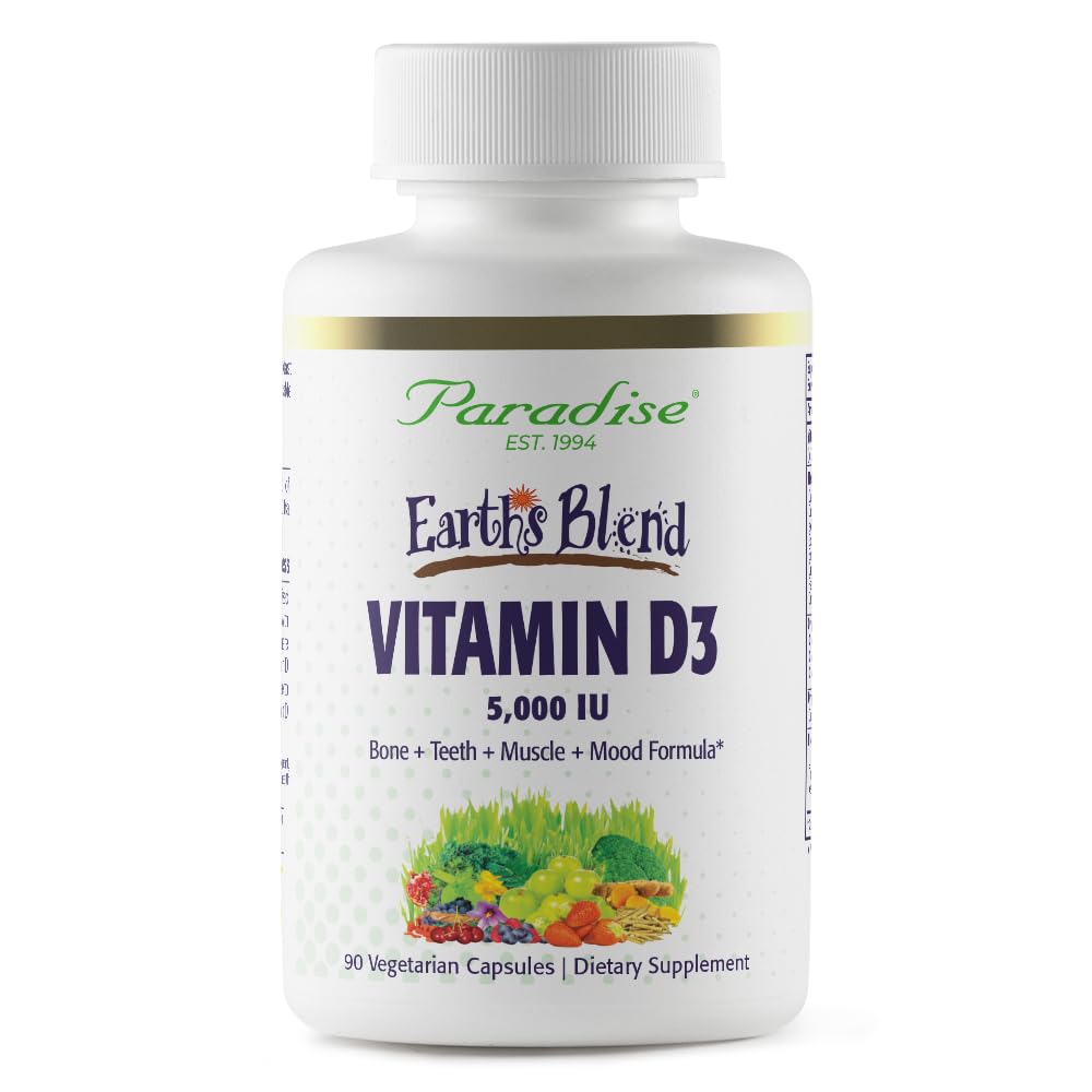 Paradise Herbes Mélange de Vitamine D3, Superfoods Base de Probiotiques et Verts alcalins organiques, légumes et baies, 90 Capsules végétariennes