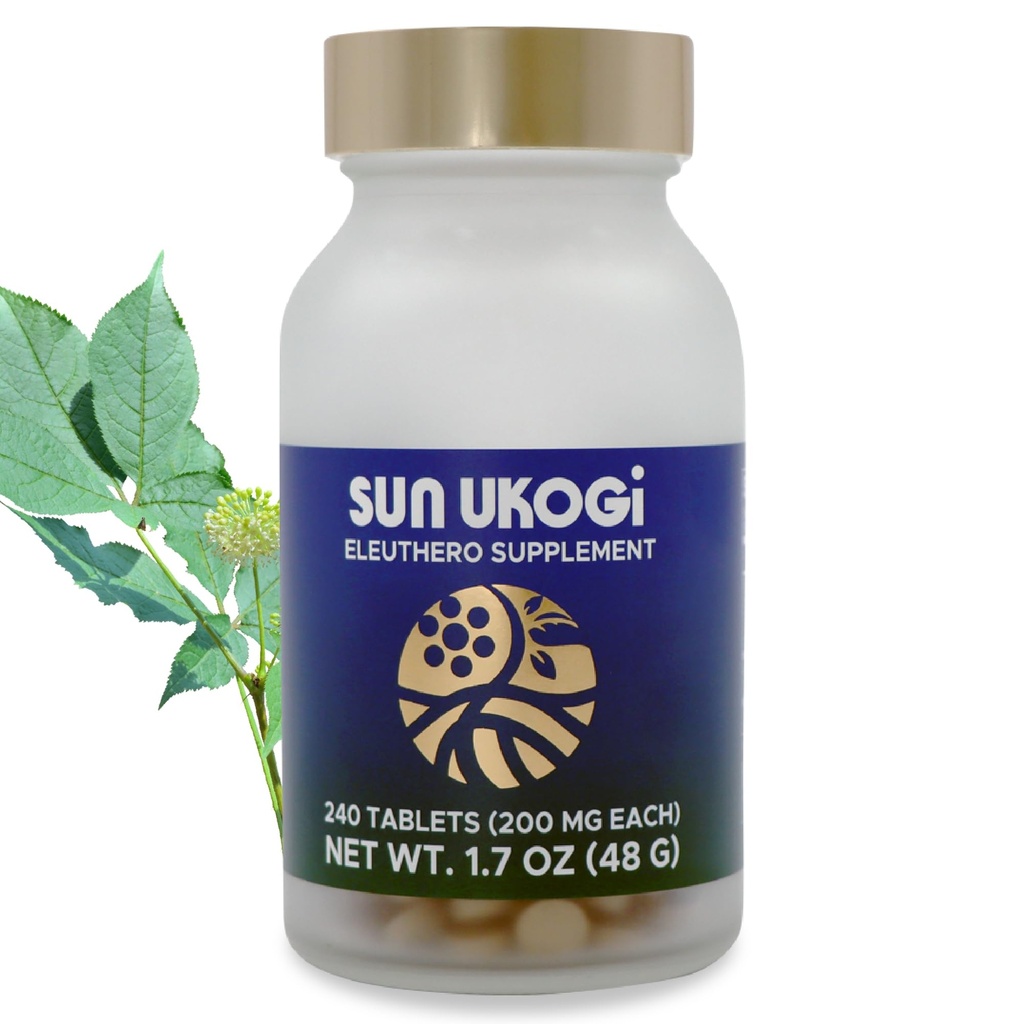 Sun Chlorella Sun Ukogi Eleuthero Root 200 mg supplément Ginseng sibérien - complément naturel de bien-être et d'endurance adaptogène pour les femmes et les hommes - non-OGM - 240 Comprimés