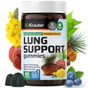 BIO KRAUTER® 8-in-1 Lung Detox for Respiratory Support - Lung Сleanse Gummies Mushroom & Herbal Supplements - 60 Mullein Gummies with Vitamin C, 30 Days of Supply, Blueberry Flavor, Non-GMO