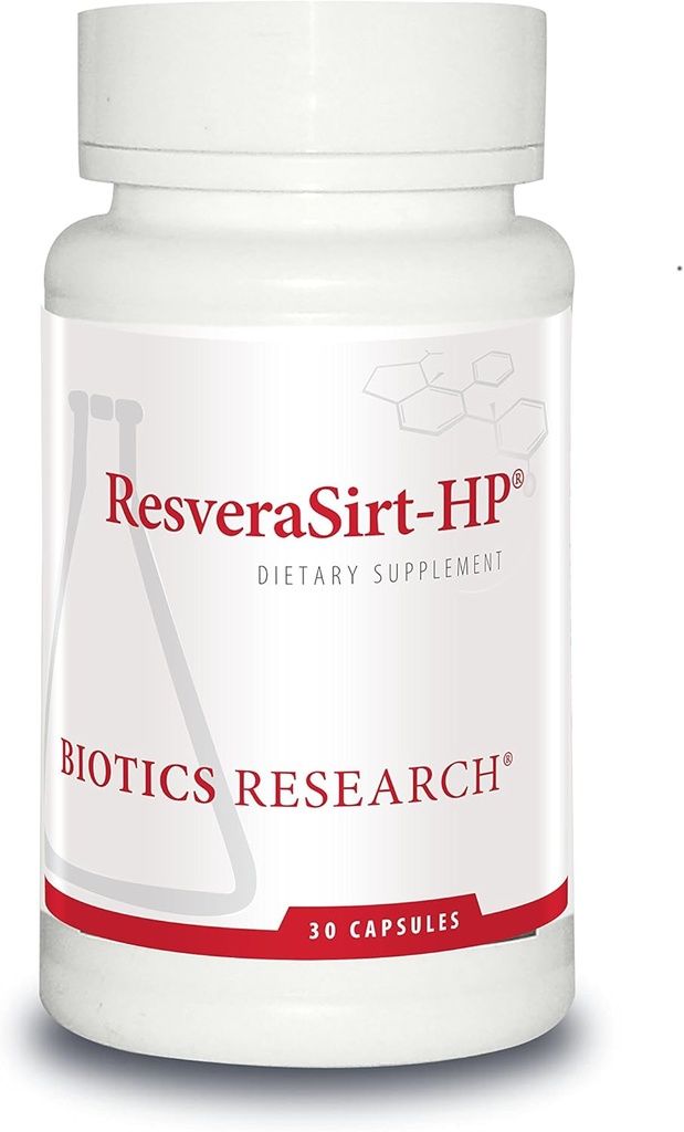 Recherche en biotique ResveraSirt HP Formulé par le Dr Mark Houston, Trans Resveratrol, Quercetin, Augmentation de l'activité sirtuine, Soutien cardiovasculaire, Puissance cardiaque, Soutien vasculaire, 30 Capsules