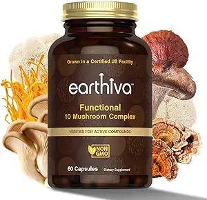 Complément complexe de champignons 60 Capsules avec Lion, Chaga, Turkey Tail, Cordyceps, Maitake, Shiitake, Reishi et plus encore