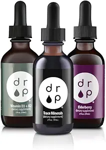 Suppléments de gouttes Les gouttes minérales de traces organiques, les gouttes de mûre et les gouttes de vitamine D3+K2