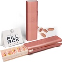 Pretty Pill Box Set - Élégant et compact organisateur quotidien de pilules, cas de pilules de médicaments, contenant de pilules pour la gestion de la vitamine, support de pilule, essentiels de voyage pour les femmes et les hommes - Rose