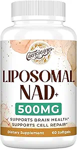 Supplément Liposomique NAD+ 500 MG, Supplément Vrai NAD Plus, Absorption Supérieure, Boost NAD+ Plus efficace que le Riboside de Nicotinamide pour l'énergie cellulaire, Vieillissement en santé, 180 Servir