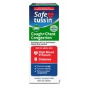Safetussine DM Congestion de la toux et de la poitrine, 8 oz, soulagement du mucus expectorant, sirop de soulagement de la toux, sans danger pour les adultes souffrant d'hypertension artérielle et de diabète