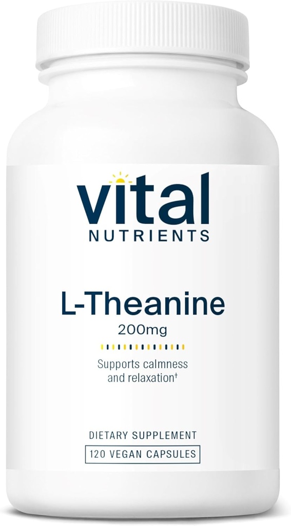Nutriments vitaux L-Theanine 200mg. Supplément végétalien L Theanine soutient les niveaux de stress normal et la fonction cognitive.