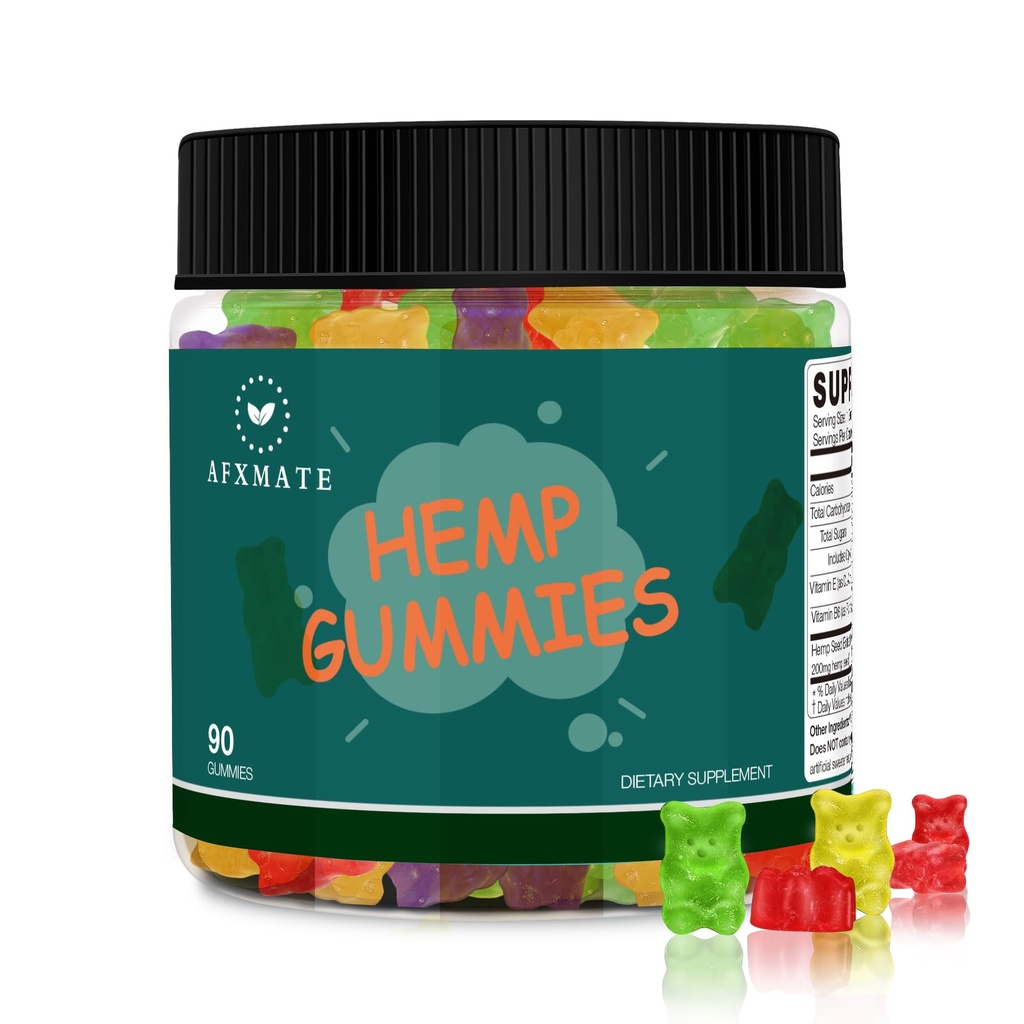 AFXMATE Hemp Gummies Fruit Flavored Gummy (90 Gummies)
