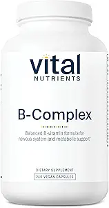 Les nutriments vitaux Vitamine B-Complexe de Végétalienne Haute-Potence Méthylée B Vitamines complexes de Vitamines de Vitamine B soutiennent la production d'énergie, le métabolisme et la santé du coeur*