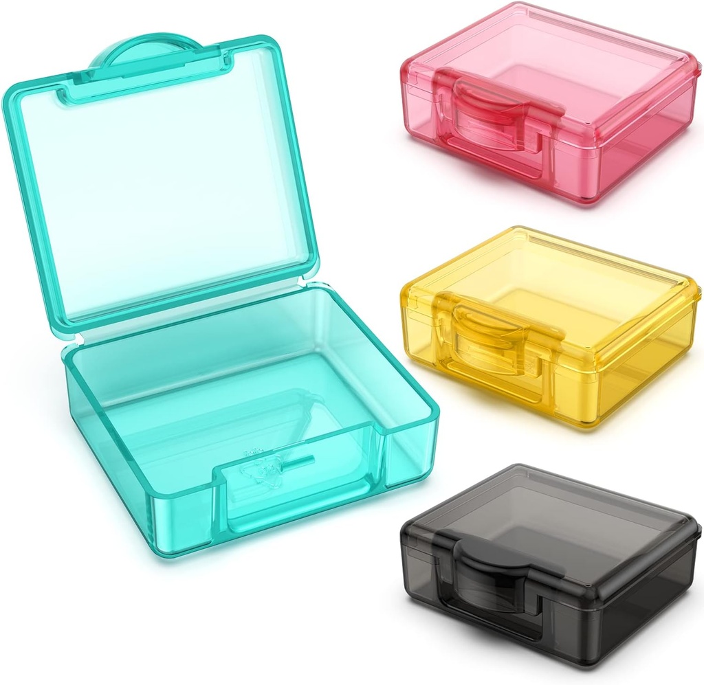 Petite Pill Box 4 pcs,Caisse d'Organisateur de Pill de Voyage mignon Mini contenants de stockage en plastique clair minuscule Portable pour la poursuite de poche