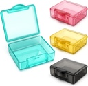Petite Pill Box 4 pcs,Caisse d'Organisateur de Pill de Voyage mignon Mini contenants de stockage en plastique clair minuscule Portable pour la poursuite de poche