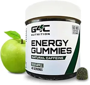 G4C Gommies d'énergie, 50mg Caféine naturelle par gommy, Guayusa biologique, Gommies d'énergie avec caféine, Saveur de pommes acides (40ct)