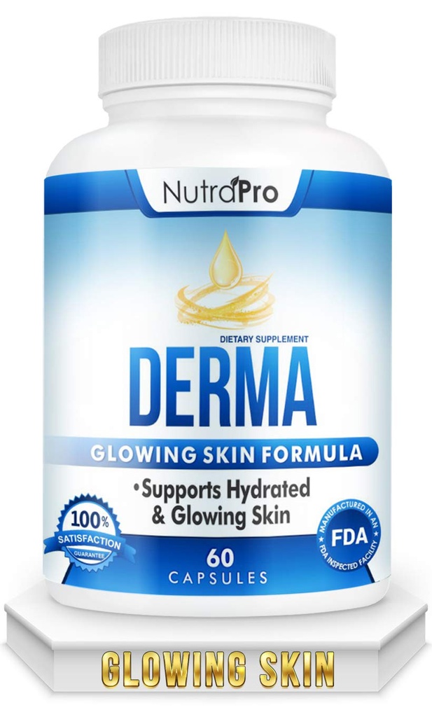 Complexe de réparation dermique pour peau hydratée, Glowing – Supplément anti-vieillissement avec Phytocéramides et acide alpha lipoïque. Résultats rapides Les pilules d'hydratation améliorent la douceur et réduisent les rides. 60 Capsules liquides