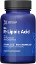 Geronova Recherche Acide R-Lipoïque Bio-Amélioré, 115 mg Capsules - Approvisionnement de 4 mois - Supplément d'acide alpha lipoïque Stabilisé R avec absorption accrue - 120 Compte