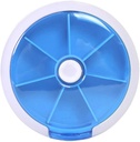 Distributeur hebdomadaire de pilules tournant INVODA 7 jours 3 fois Médicament Pill Planner avec 7 compartiments (bleu)