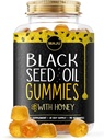Huile de graines noires de MAJU Gommies au miel 90ct, 500mg BSO Gummy, Nigella de graines de cumin noir huile de sativa, pressé à froid, formule de potent, 90ct