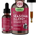 Allergie saisonnière des essentiels des animaux - Formulée avec la feuille de cailloux, l'herbe à paupières, la racine de réglisse et de dard, formule à base de plantes pour chiens et chats, herbes biologiques, vitamines naturelles et minéraux - 2 fl oz