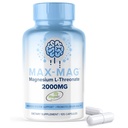 Max-Mag Magnésium L-Thréonate Supplément - 105 Capsules Fabriquées aux États-Unis- Magtéin 2000mg Complexe avec vitamine D3 et K2 pour le sommeil, l'humeur et le cerveau Magnésium L Thréonate Capsules Nutrition par MaxLife Naturals