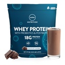 MRM Nutrition Protéines de lactosérum Chocolat aromatisé 18g Protéines avec 2 milliards de probiotiques + enzymes digestives + BCAAs
